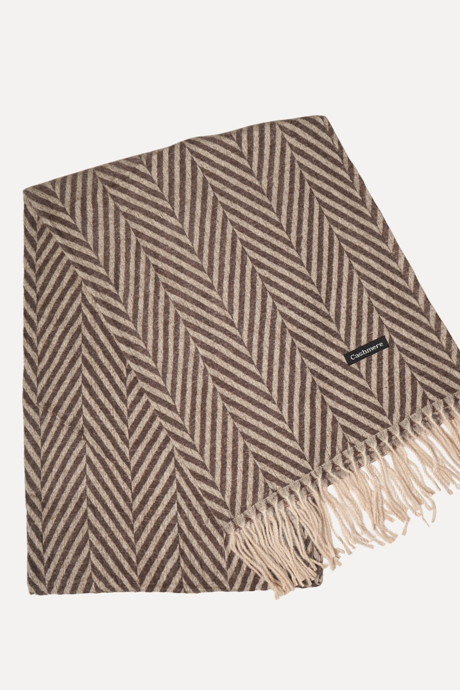 Patterned Cashmere - Creamy Brown