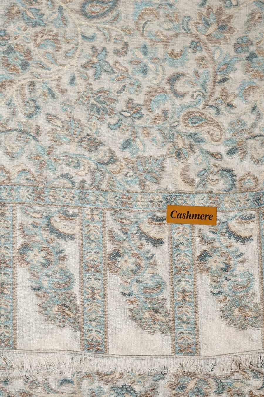 Printed Cashmere Dynasty Hijab - Creamy Smoke