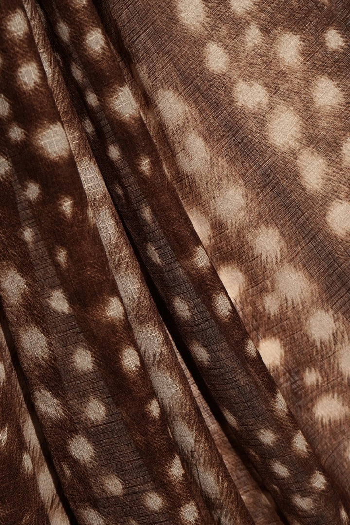 Deer Printed Lawn - Creamy Taupe
