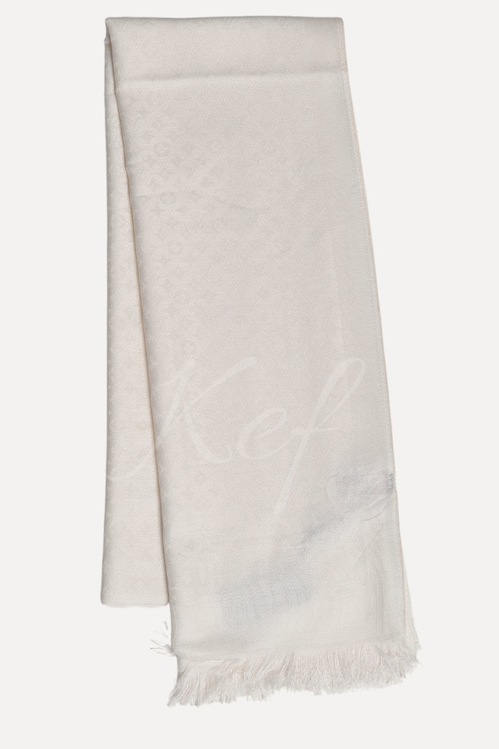 Star LV Cashmere Hijab -  Creamy White