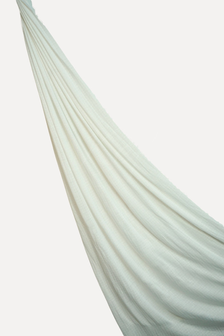 Checkered Jersey Hijab - Creamy White