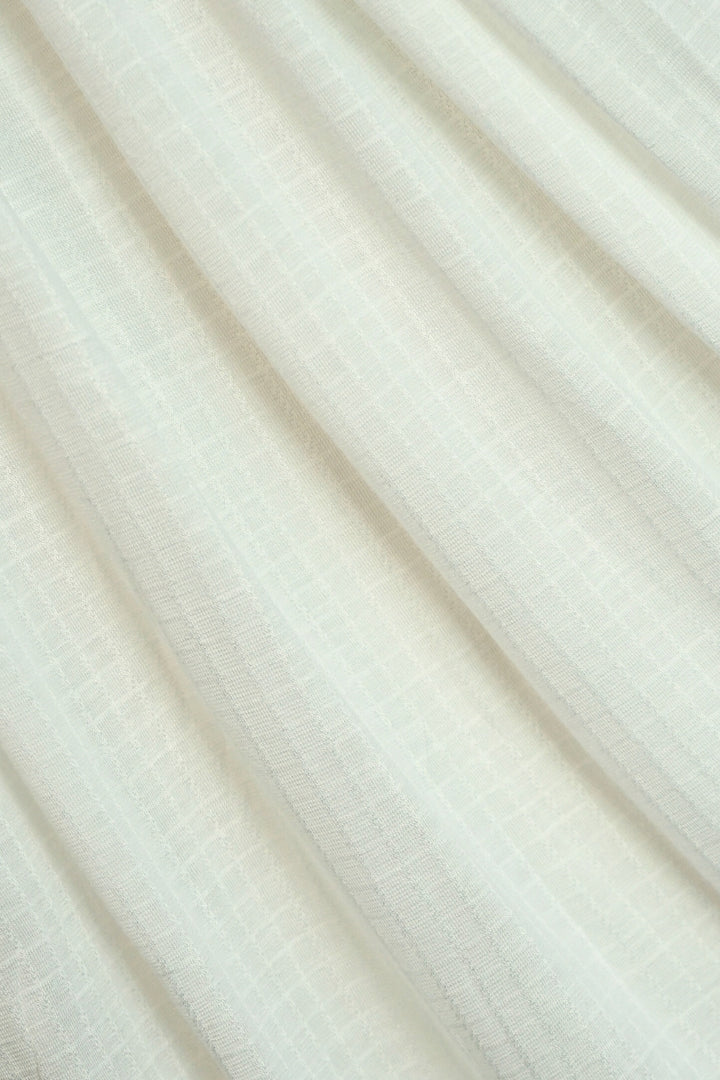 Checkered Jersey Hijab - Creamy White
