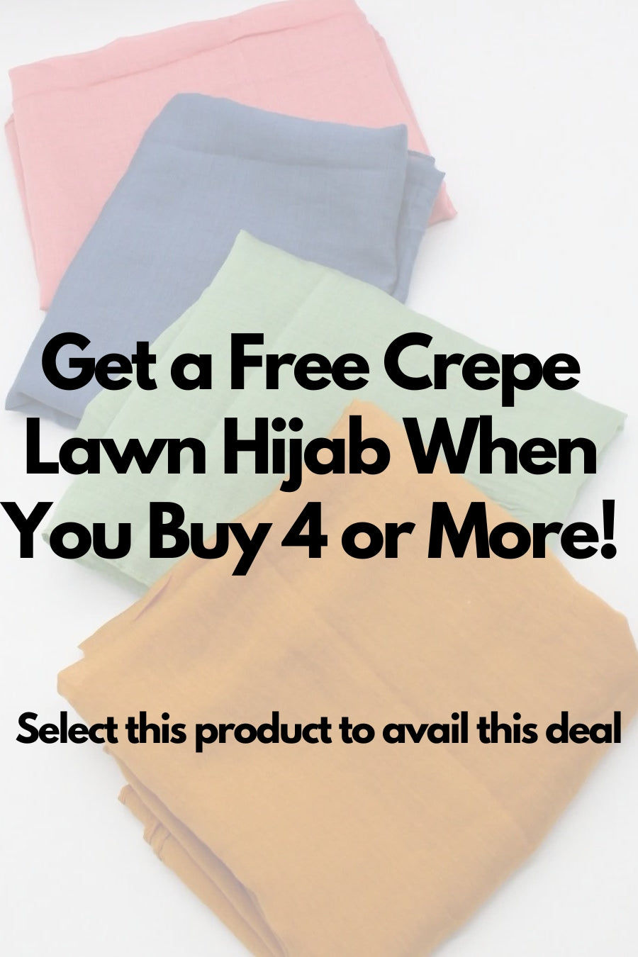 Crepe Lawn Hijab - Buy 4 Get 1 Free
