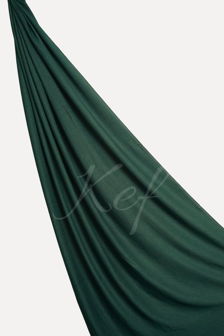 Crumpled Lawn Hijab - Dark Green