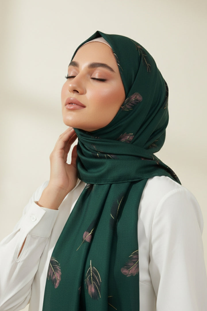 Bush Printed Lawn - Dark Green