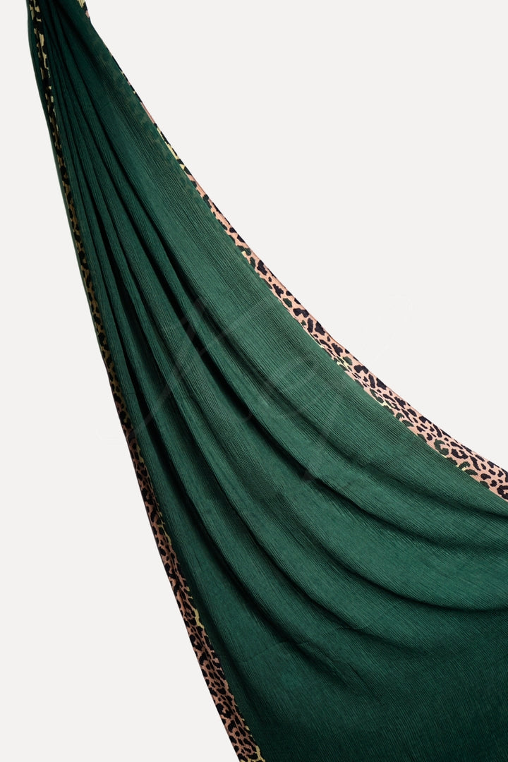 Pleated Crinkle Hijab - Dark Green