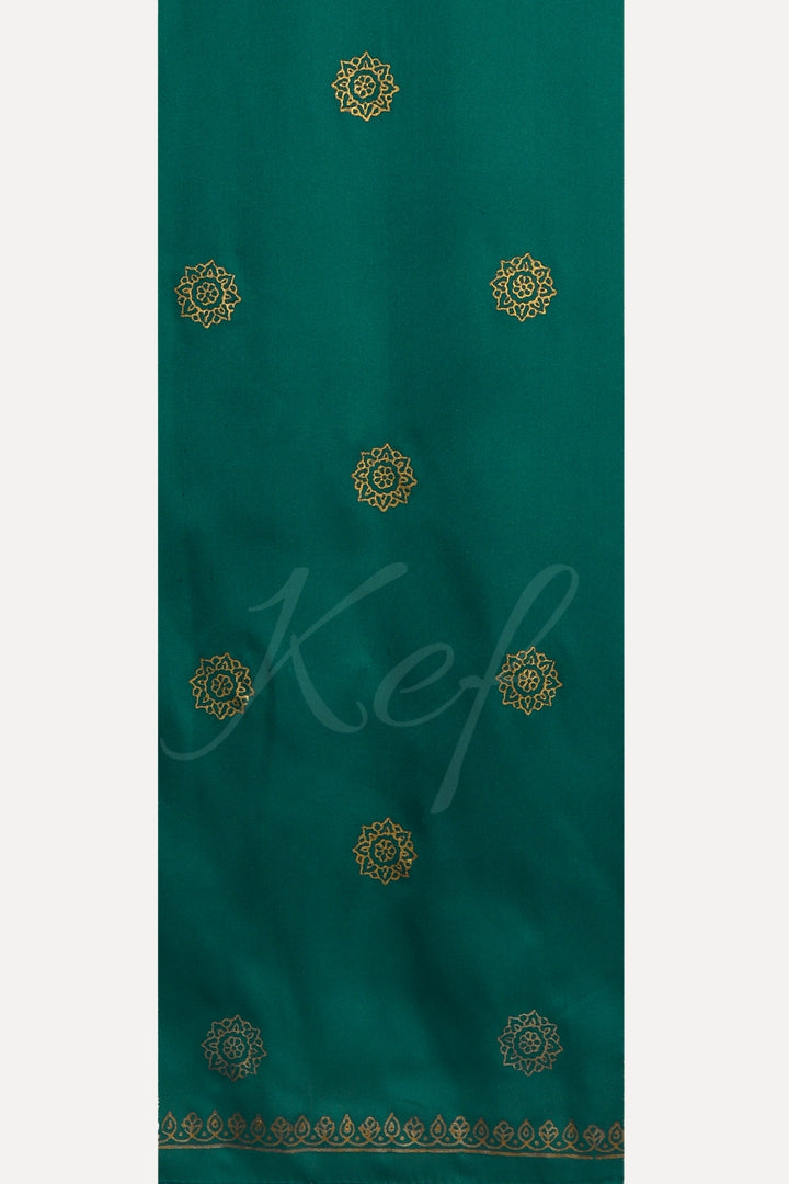 Block Print Silk - Dark Green