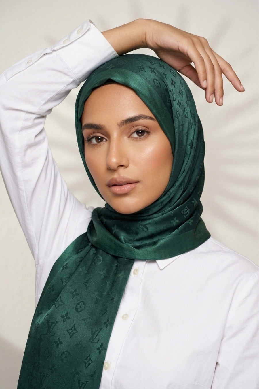 LV Cashmere Hijab -  Dark Green