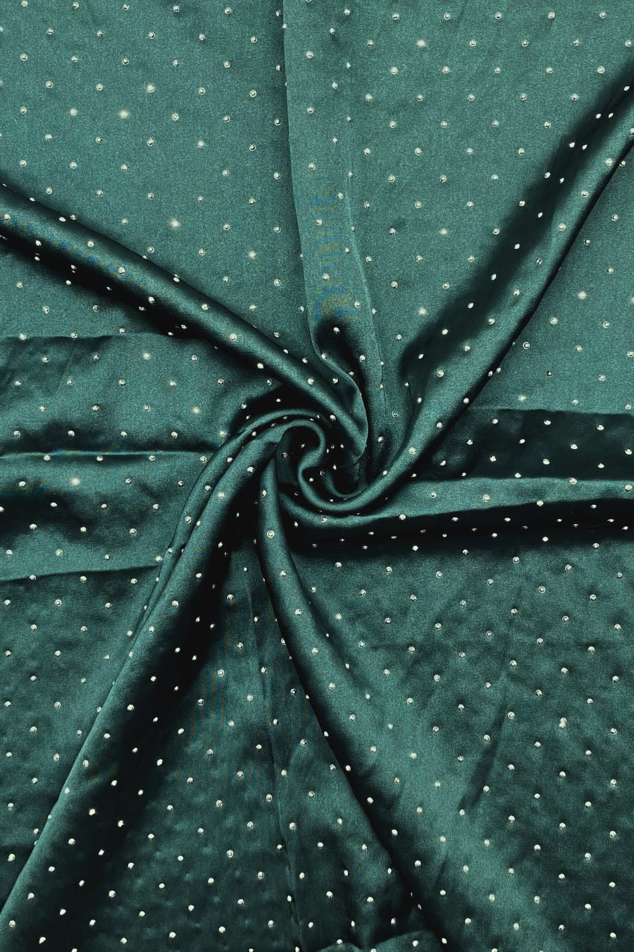 Dapple Dot Silk Hijab - Dark Green