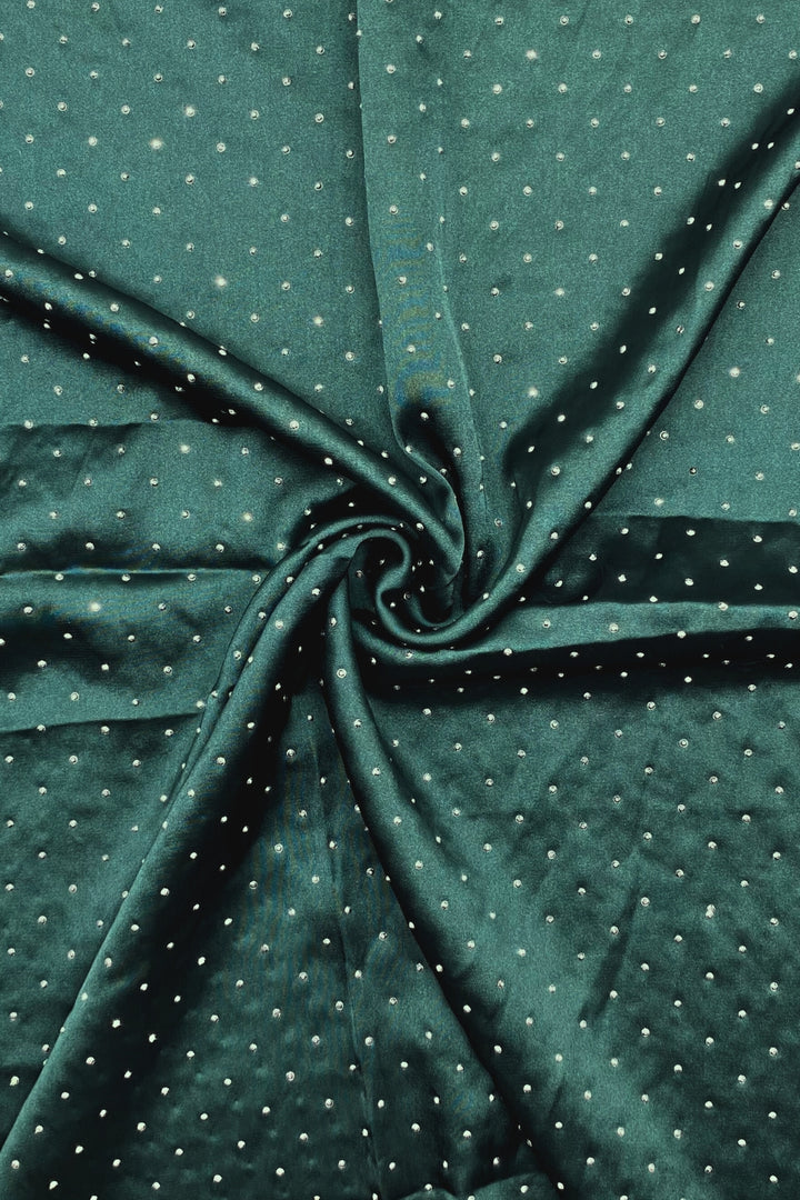 Dapple Dot Silk Hijab - Dark Green