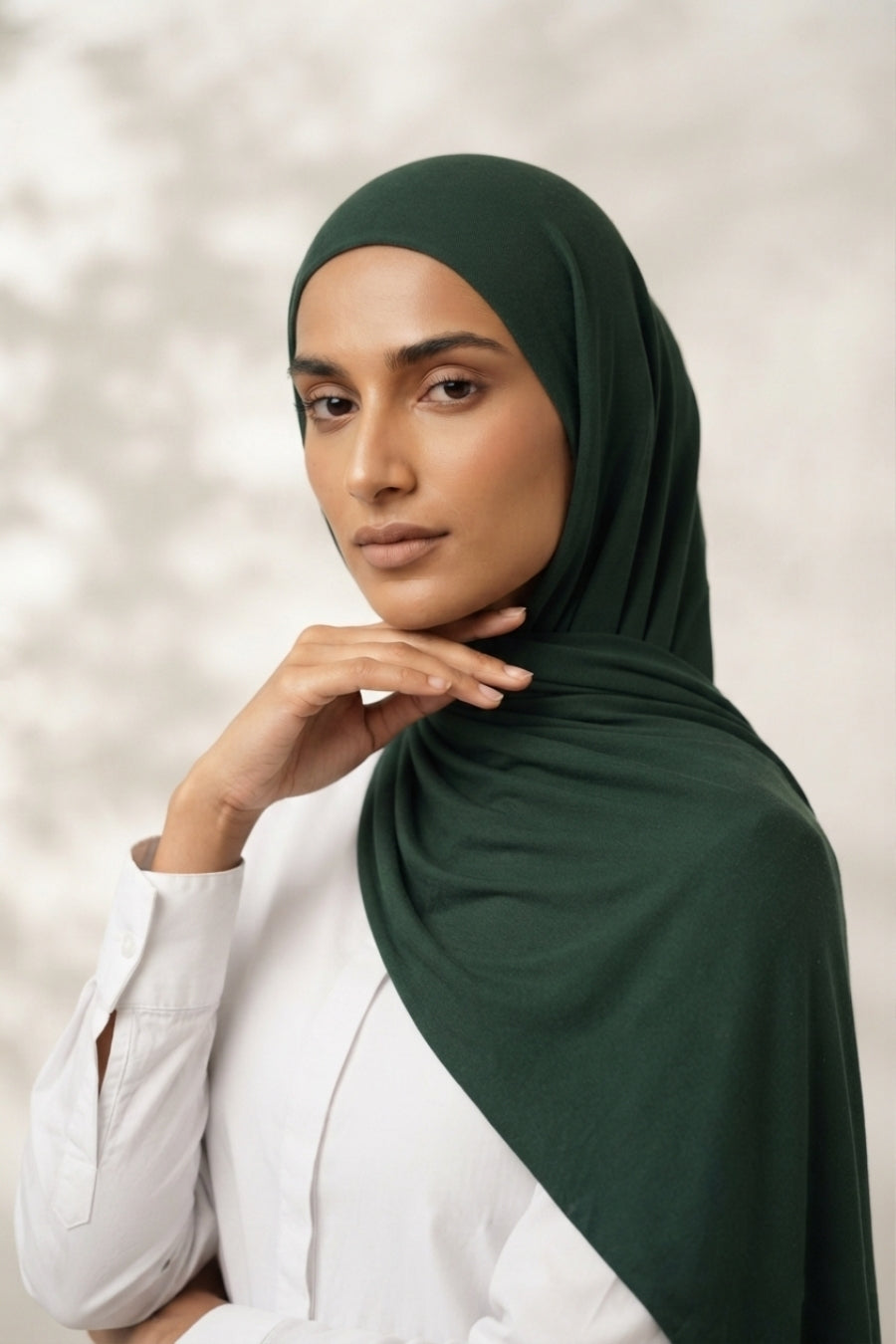 Plain Jersey Hijab - Dark Green
