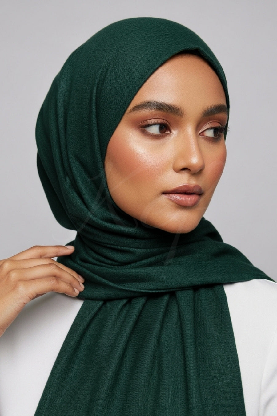 Turkish Lawn Hijab - Dark Green