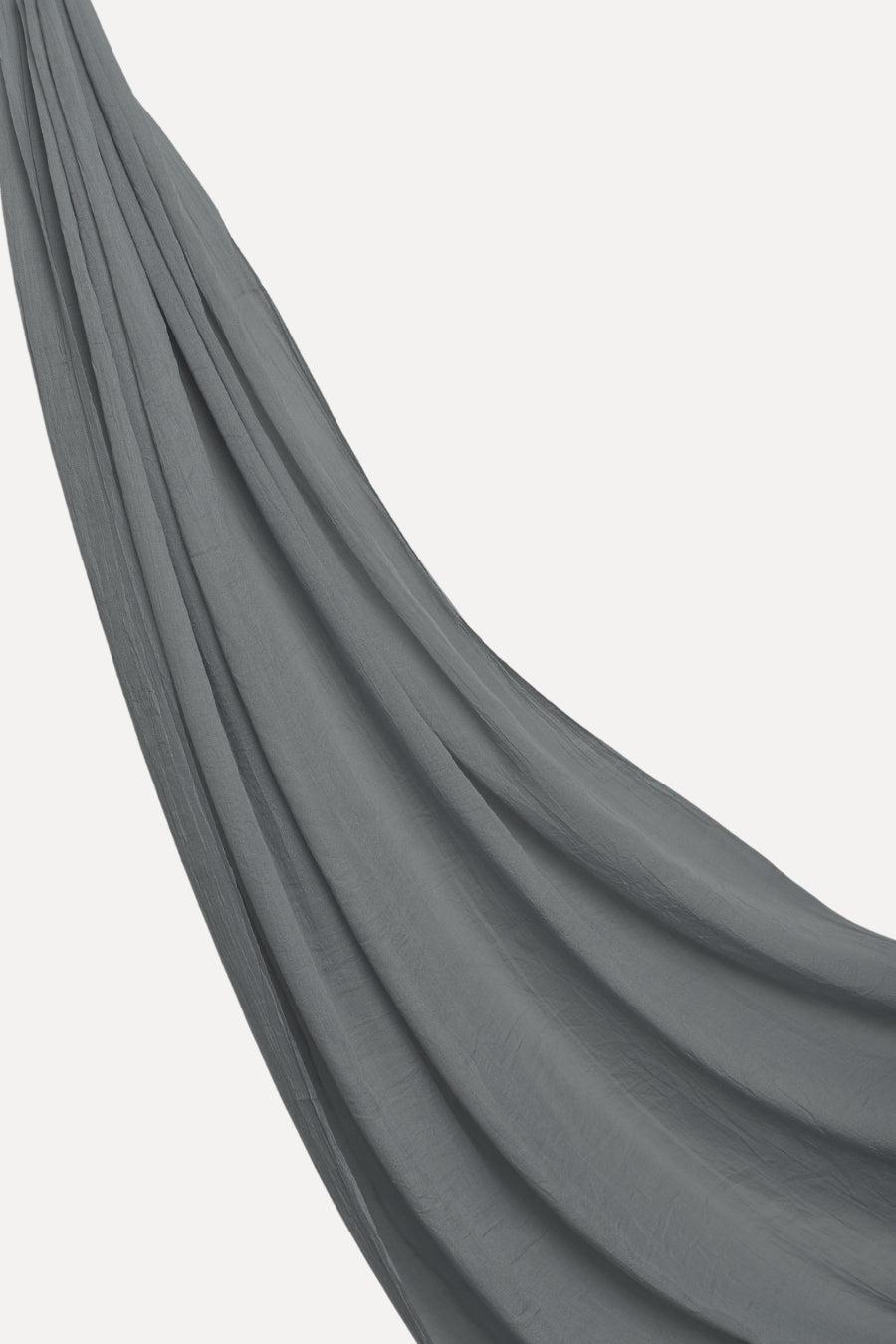 Soft Crumpled Lawn Hijab - Dark Grey