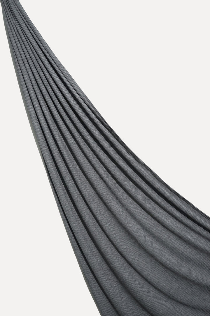 Textured Rib Jersey Hijab - Dark Grey