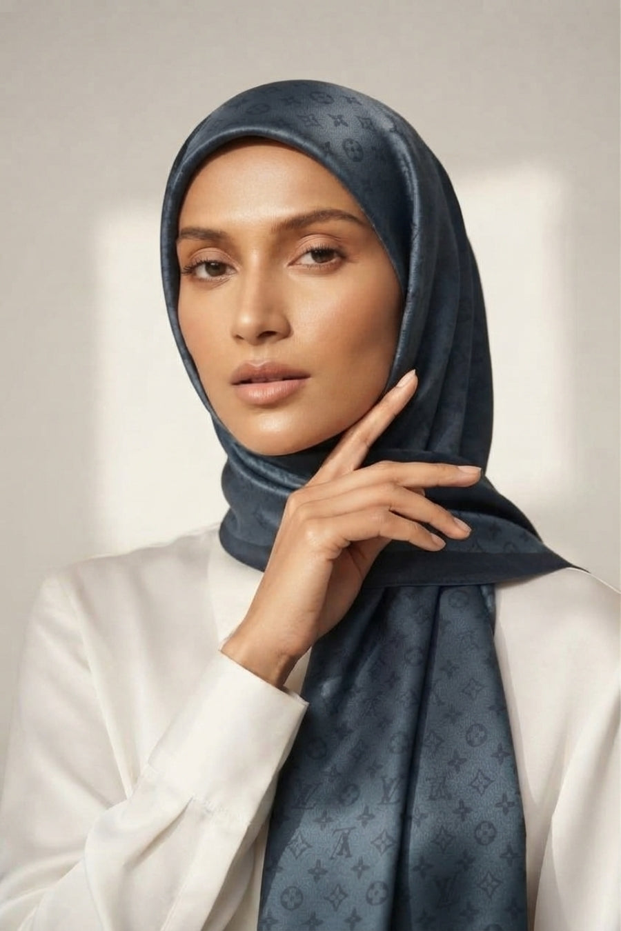 LV Cashmere Hijab -  Dark Grey