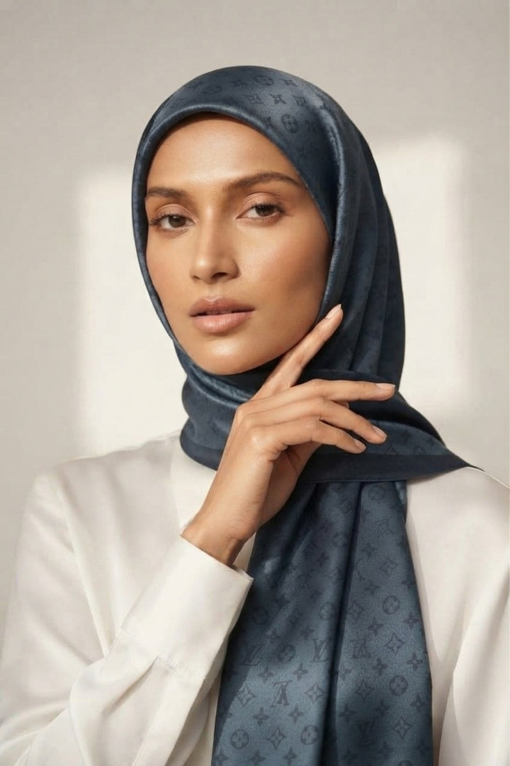 LV Cashmere Hijab -  Dark Grey