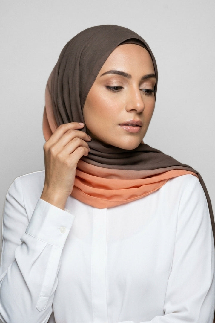 Ombre Georgette - Dark Orange