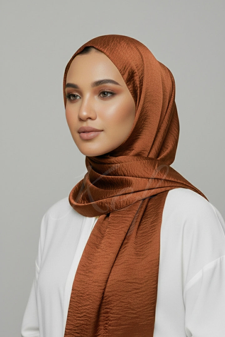 Crepe Textured Chiffon - Dark Orange