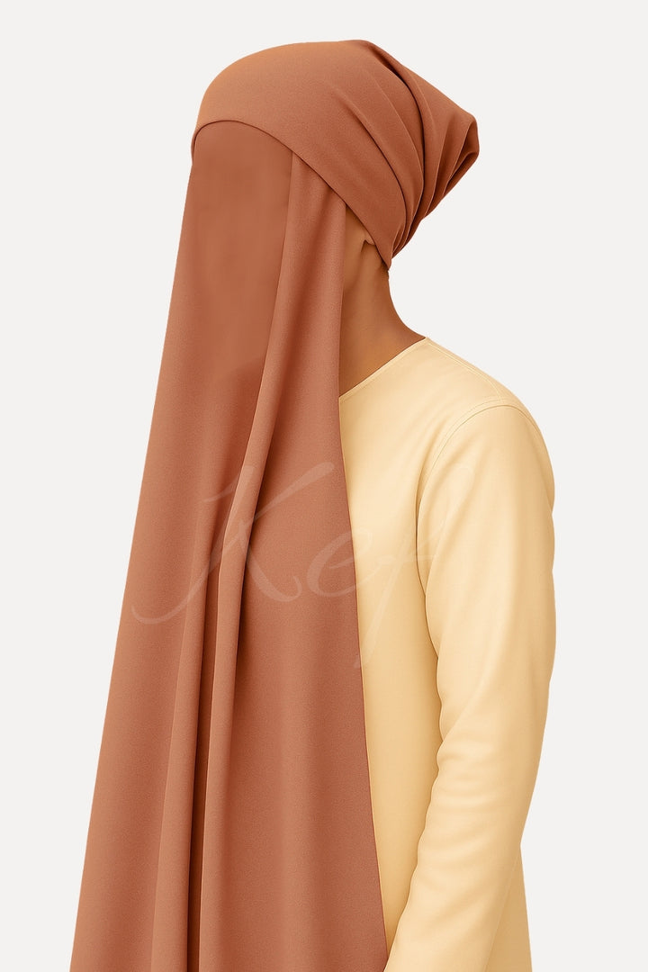 Instant Georgette with Cap - Peach