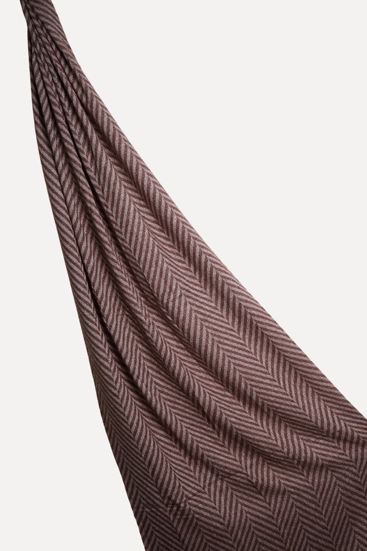 Classic Patterned Cashmere - Dark Taupe