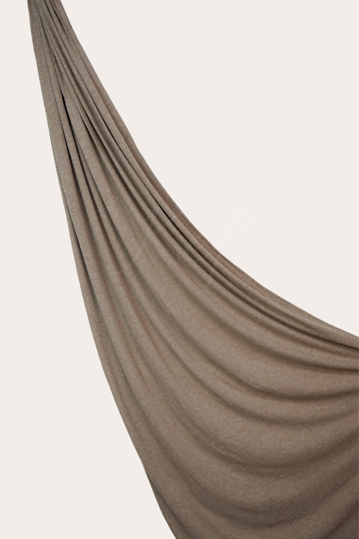 Ribbed Jersey Hijab - Dark Taupe