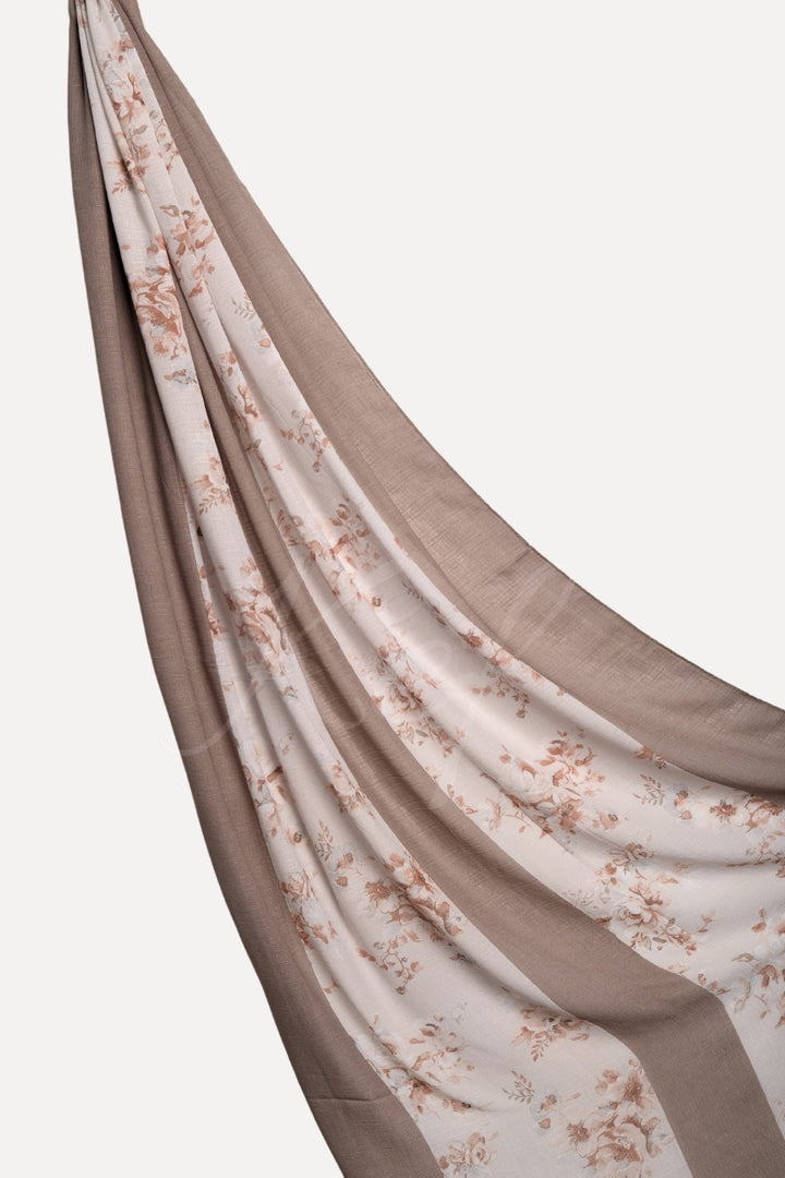 Striped Printed Lawn - Dark Taupe