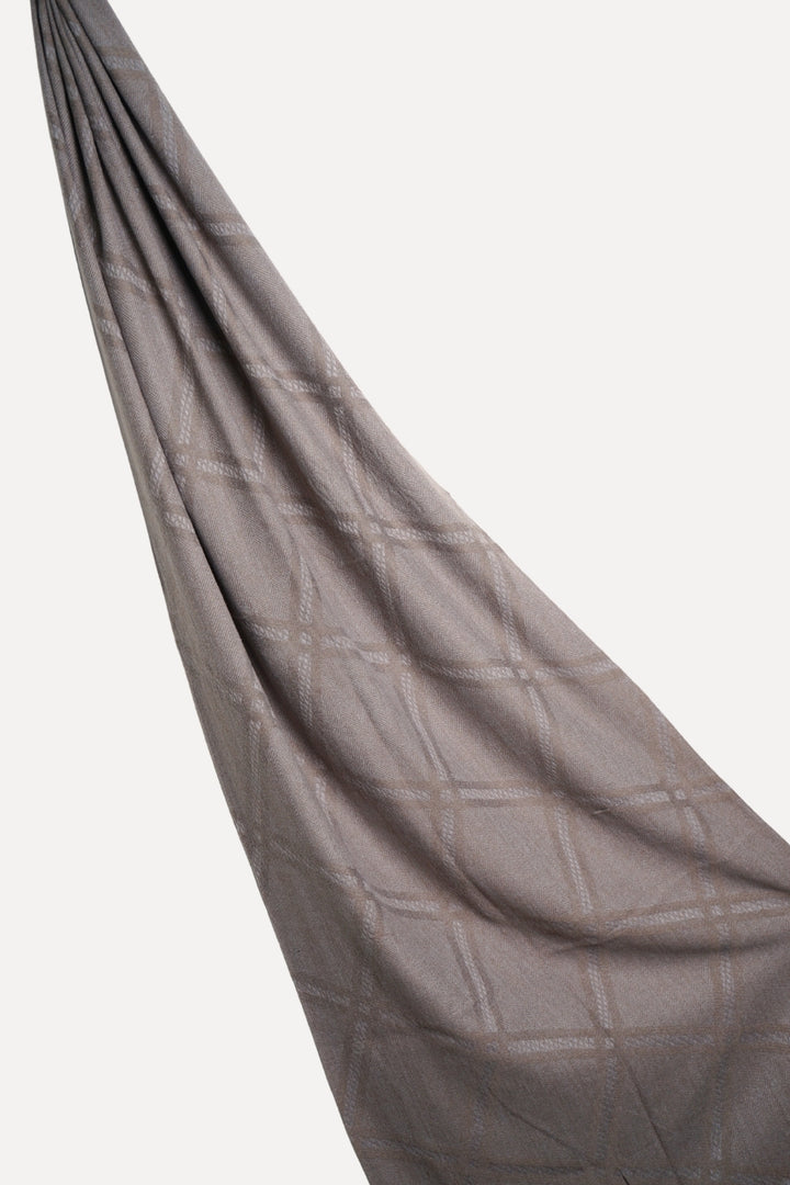 Grid Patterned Cashmere - Dark Taupe