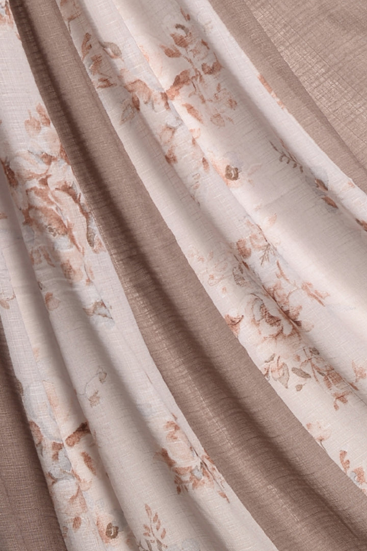 Striped Printed Lawn - Dark Taupe