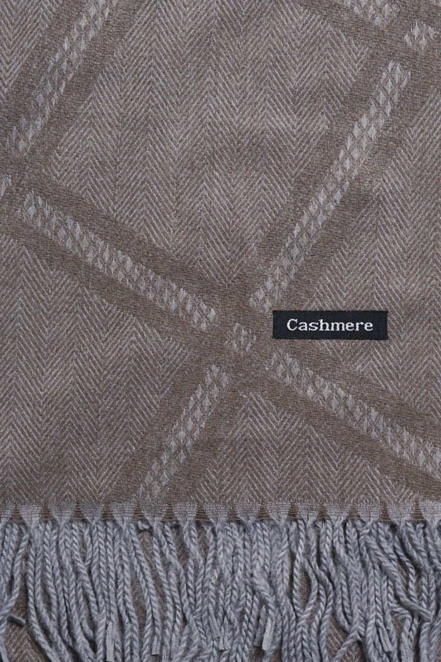Grid Patterned Cashmere - Dark Taupe