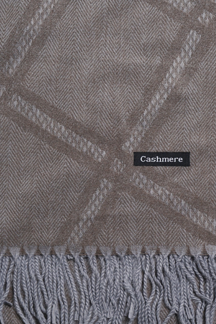 Grid Patterned Cashmere - Dark Taupe