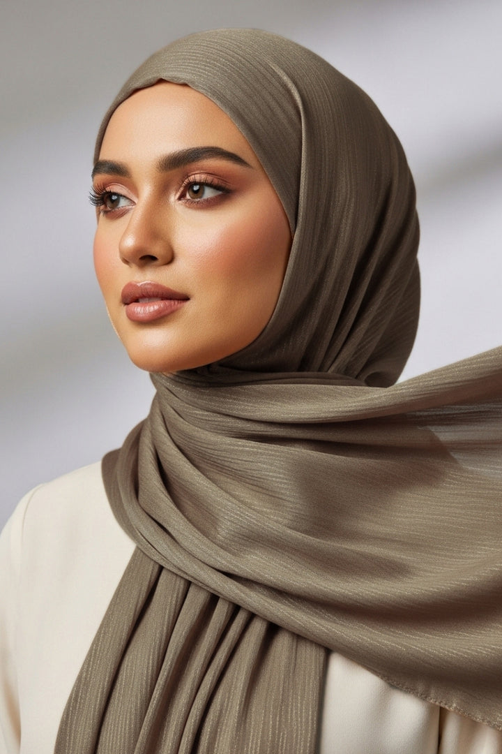 Luxe Chiffon Hijab - Dark Taupe