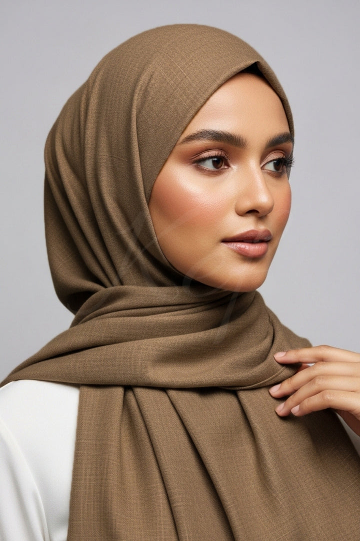 Turkish Lawn Hijab - Dark Taupe