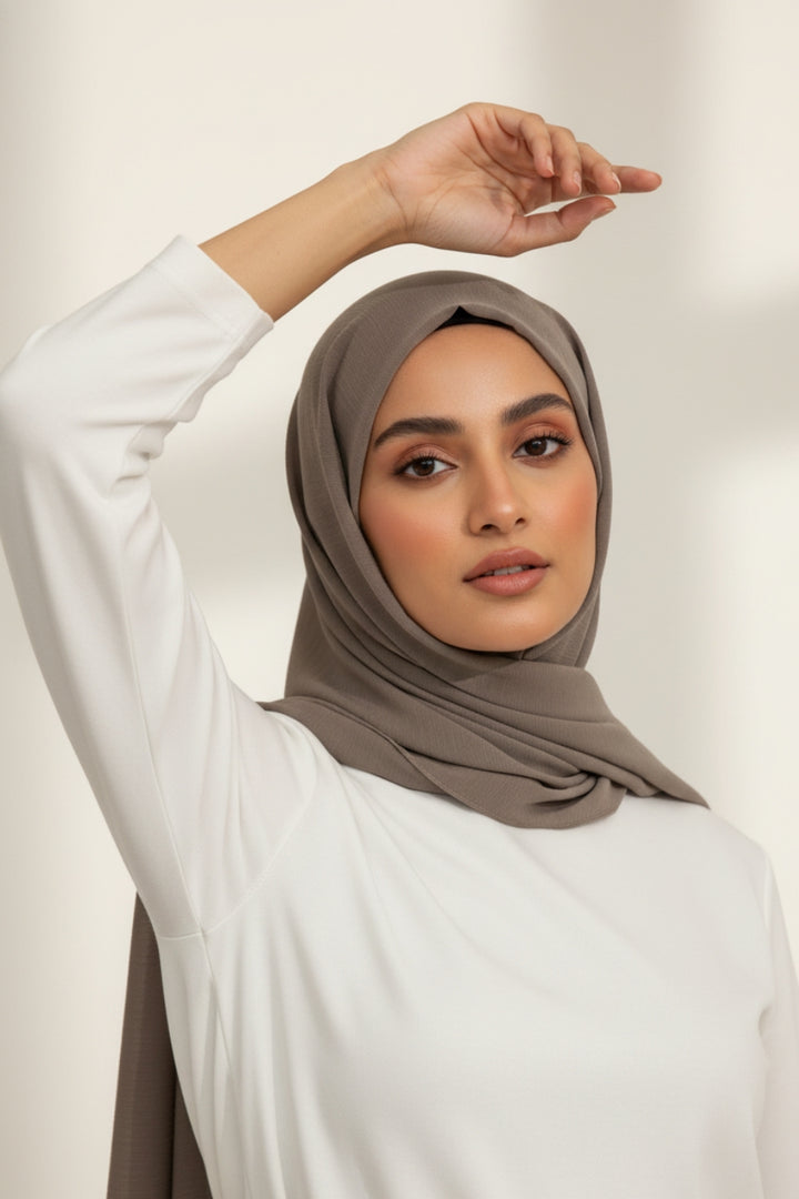 Textured Chiffon - Dark Taupe
