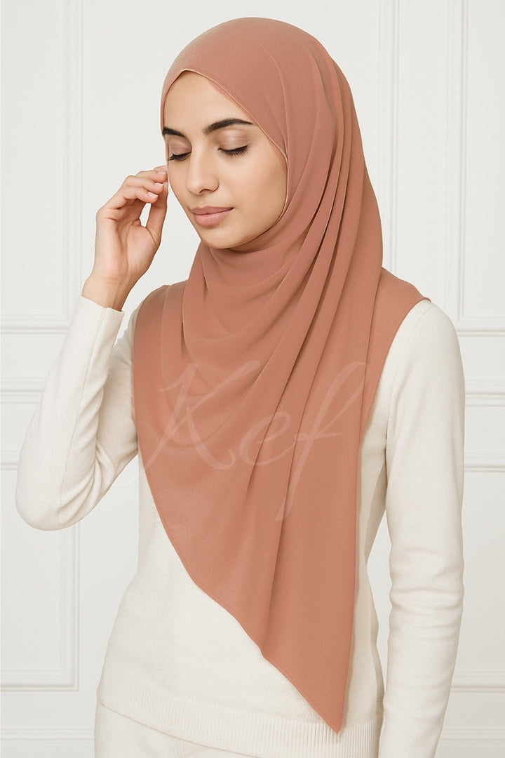 Georgette Hijab - Dark Peach