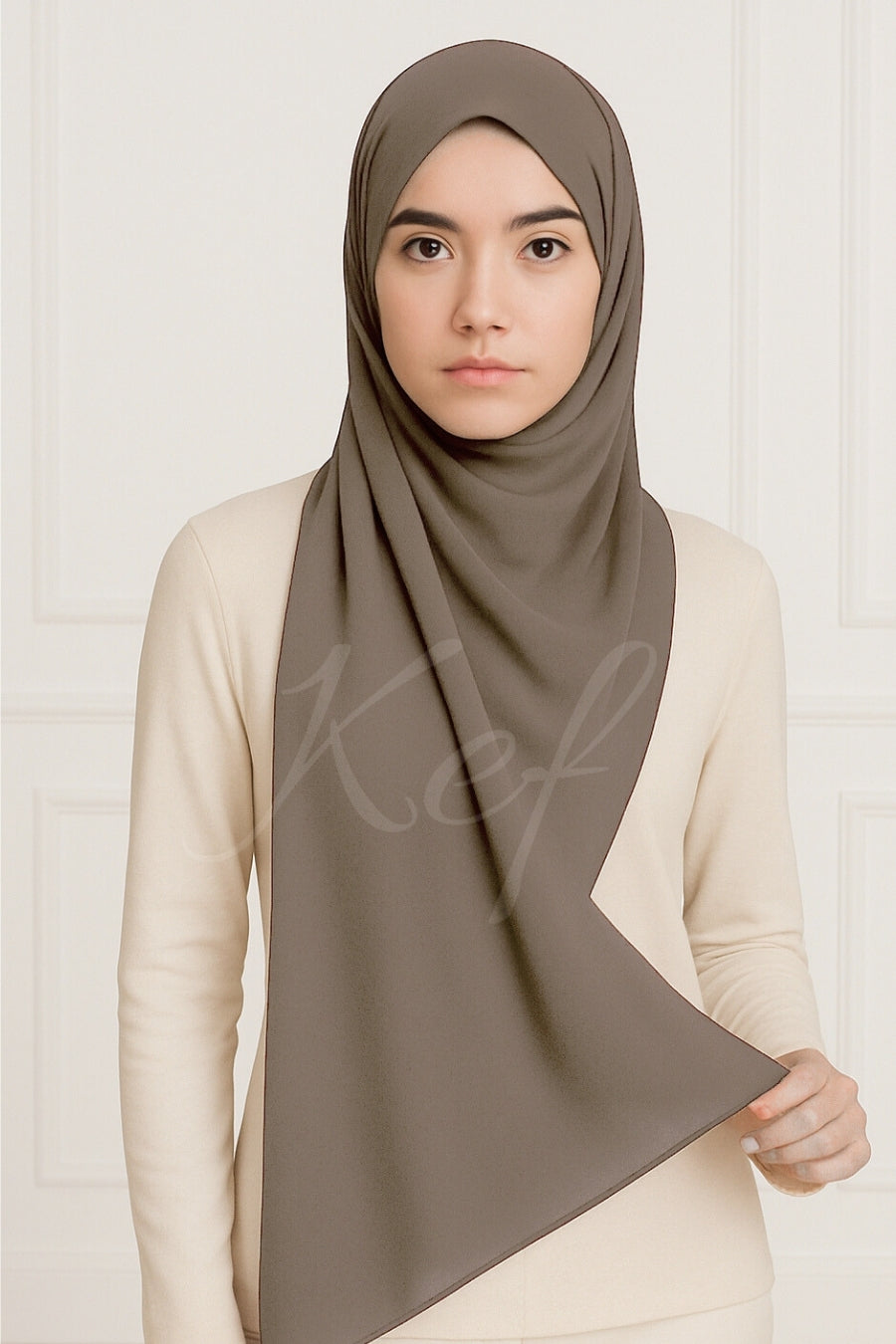 Georgette Hijab - Dark Taupe