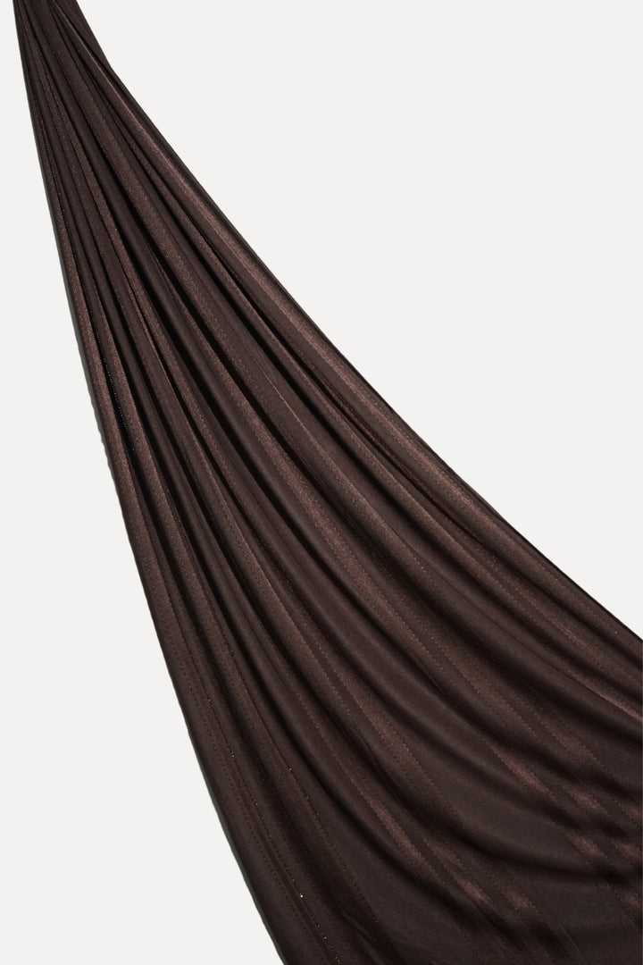 Stone Linear Jersey Hijab - Deep Brown