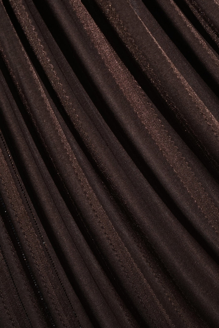 Stone Linear Jersey Hijab - Deep Brown