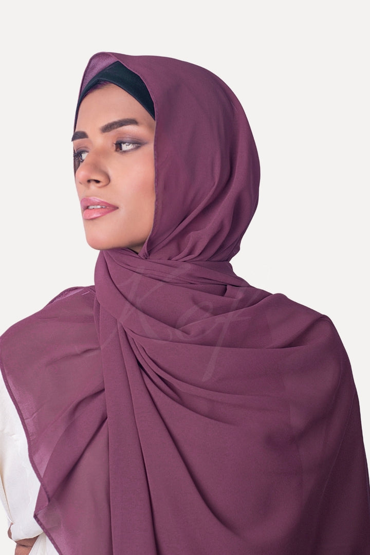 Georgette Hijab - Deep Wood