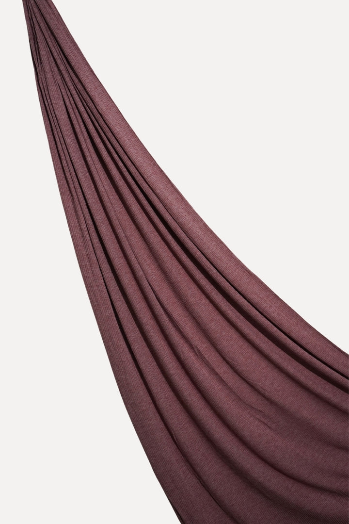 Textured Rib Jersey Hijab - Deepwood