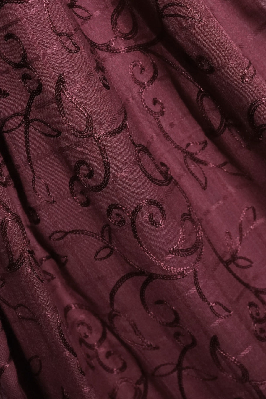 Checkered Embroidery Lawn - Deepwood