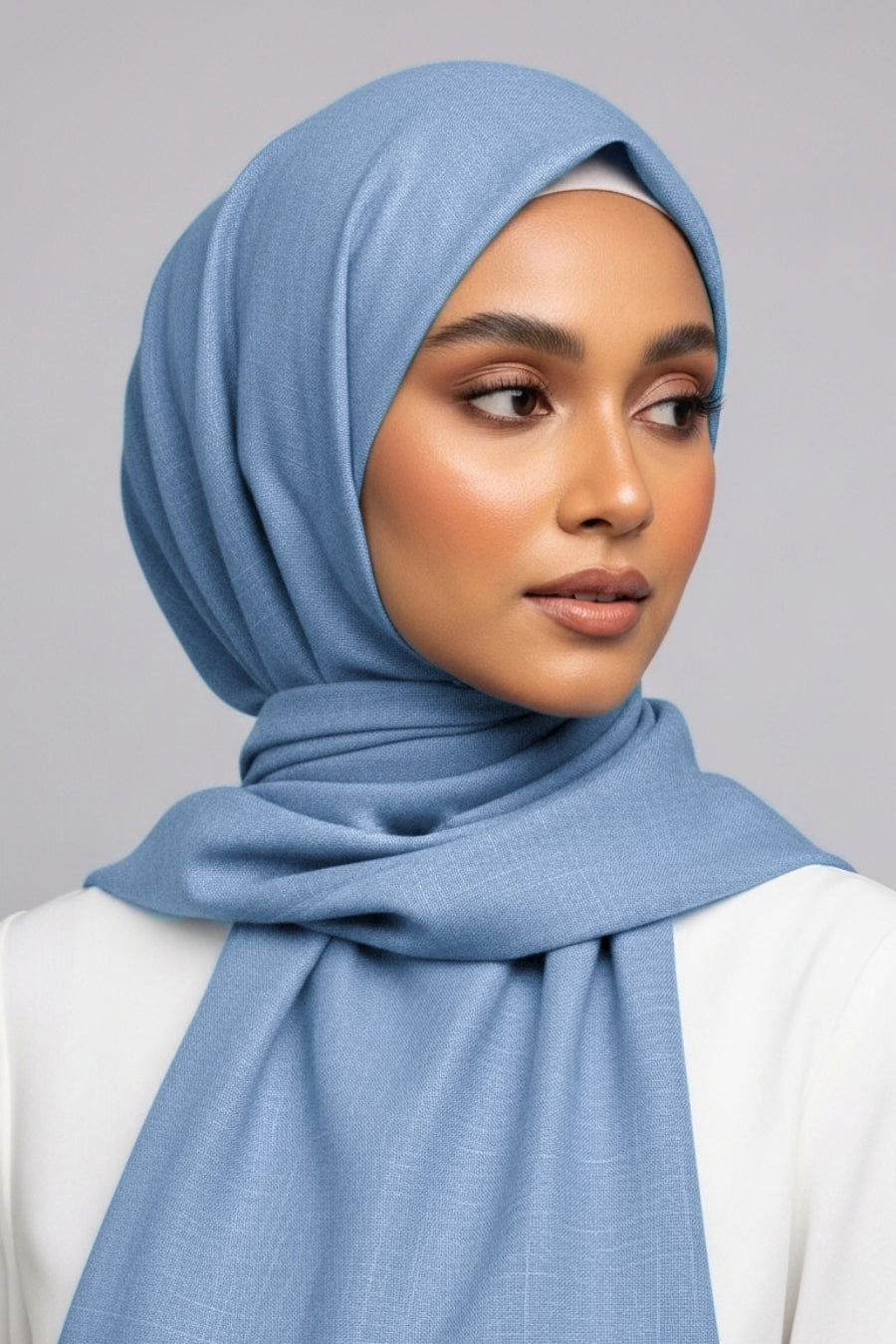 Turkish Lawn XL Hijab - Denim Blue