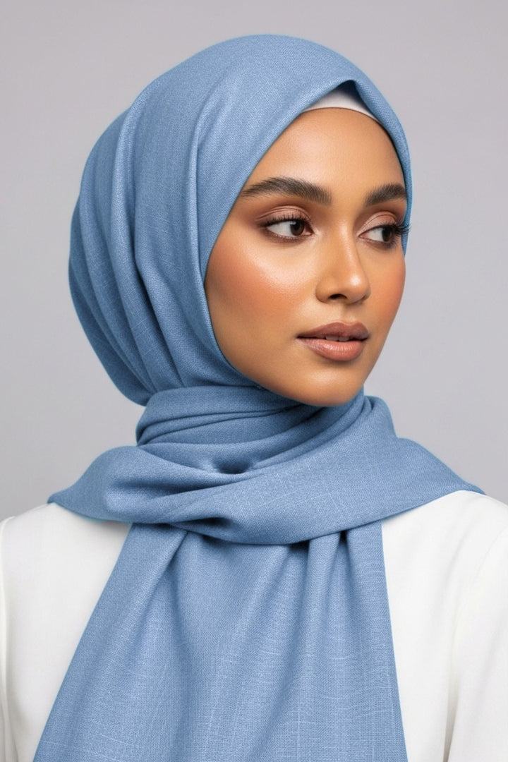 Turkish Lawn XL Hijab - Denim Blue