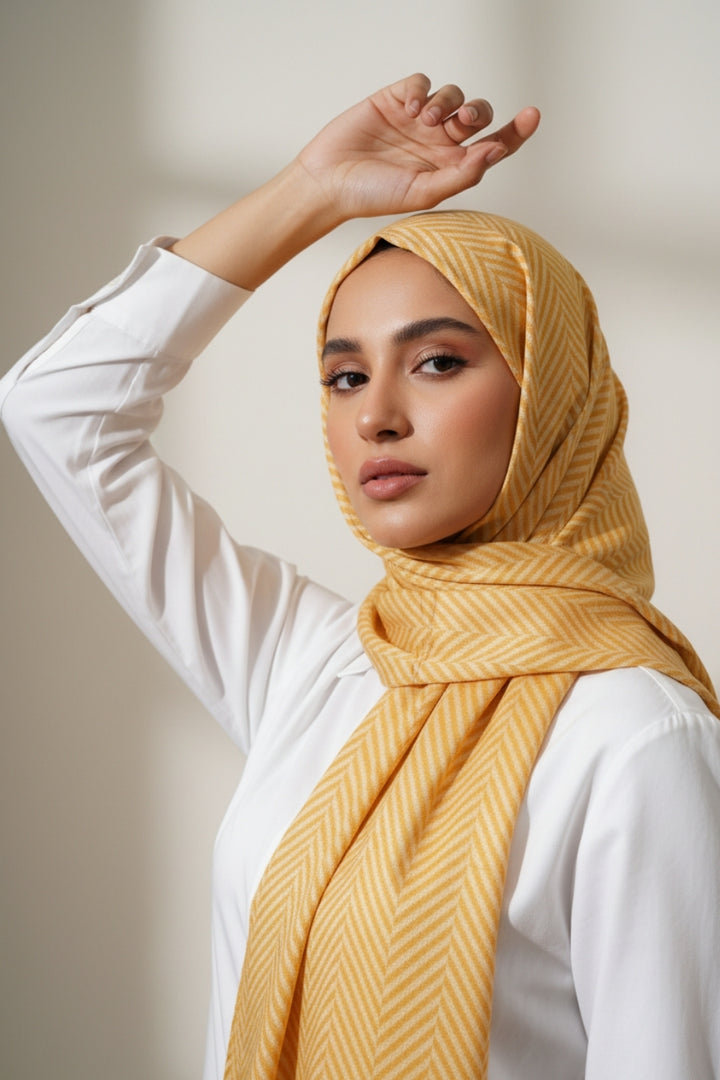 Classic Patterned Cashmere - Desert Gold