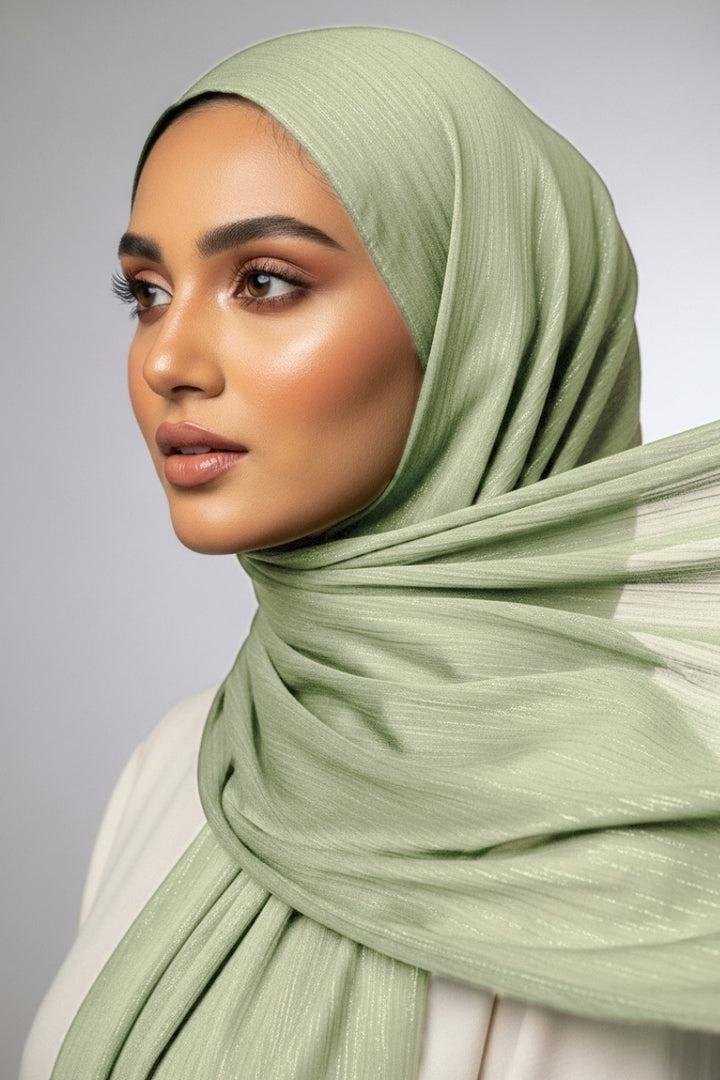 Luxe Chiffon Hijab - Dessert Green