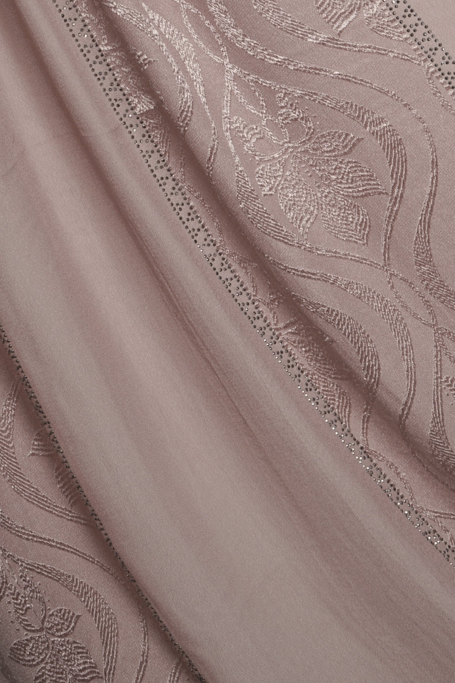 Striped Embroidery Chiffon - Dusty Lavender