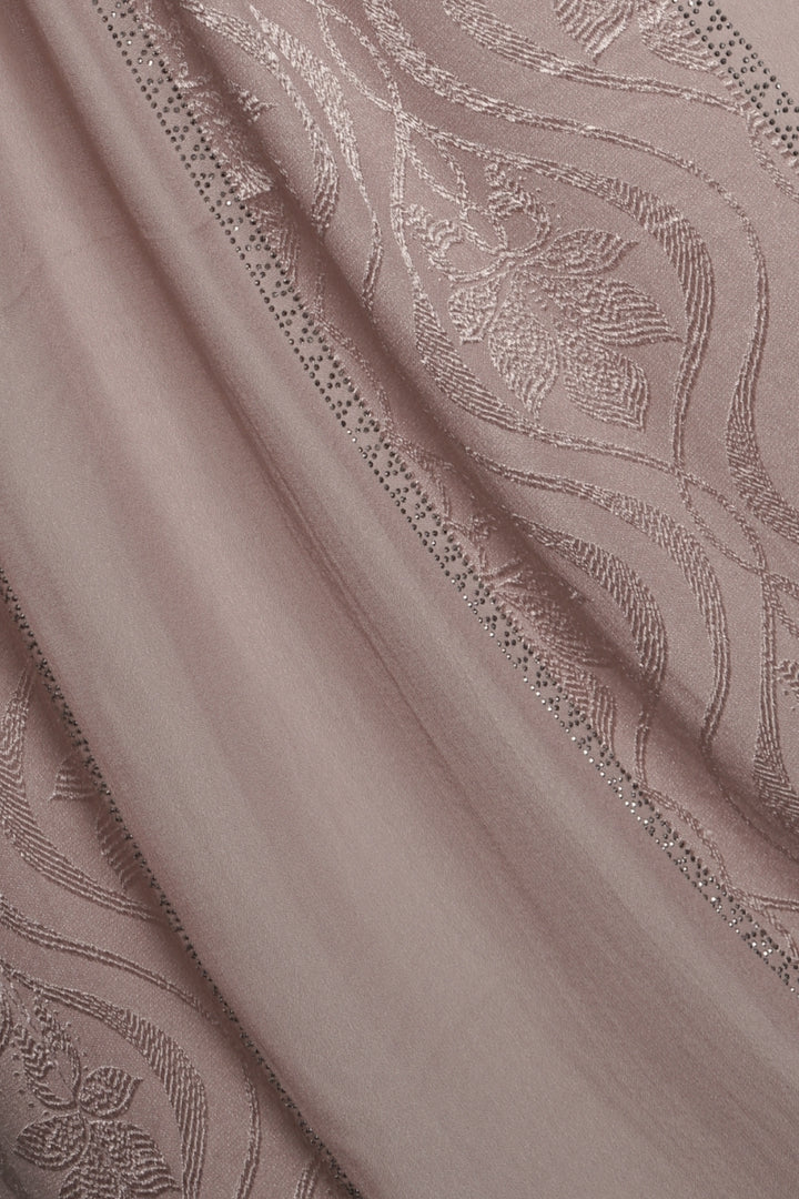 Striped Embroidery Chiffon - Dusty Lavender