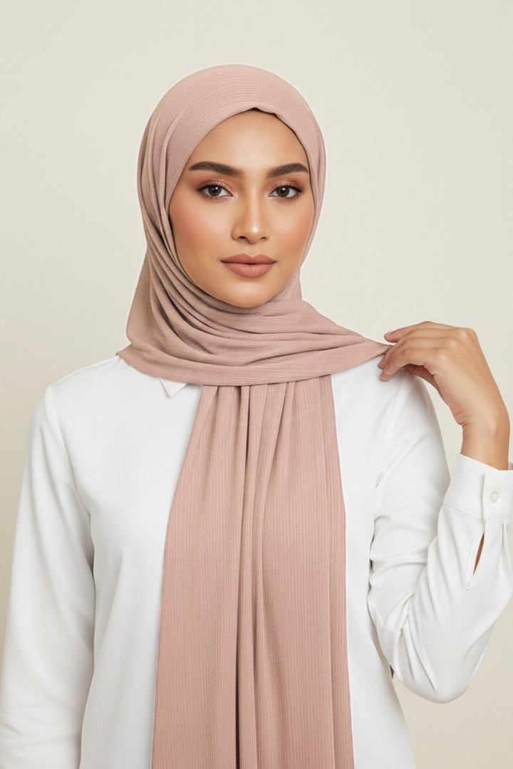 Bamboo Jersey Hijab - Dusty Pink
