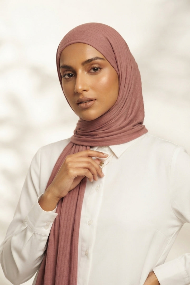 Micro Rib Jersey - Dusty Pink