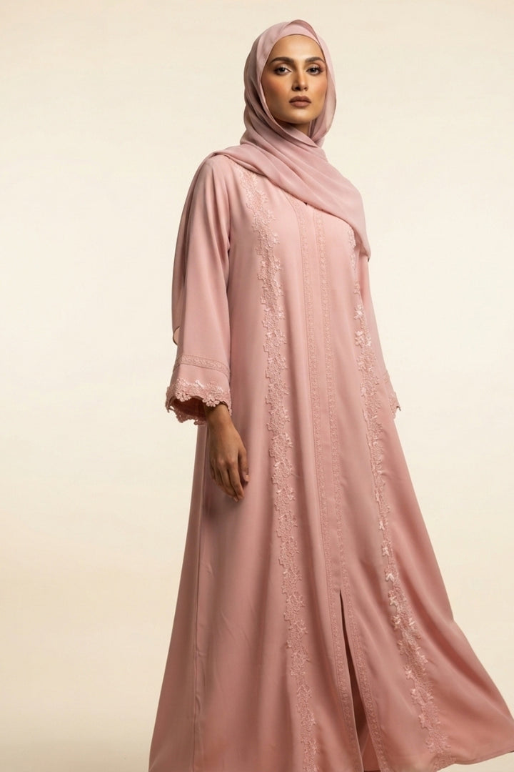 Mauve Laced Abaya