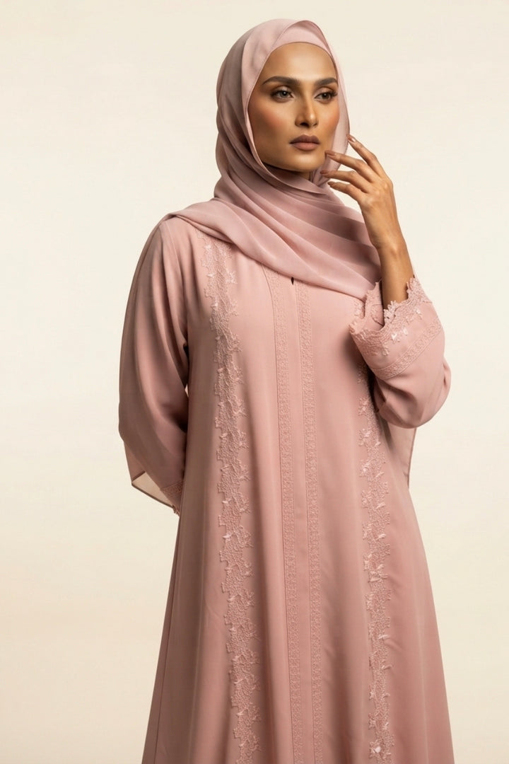 Mauve Laced Abaya